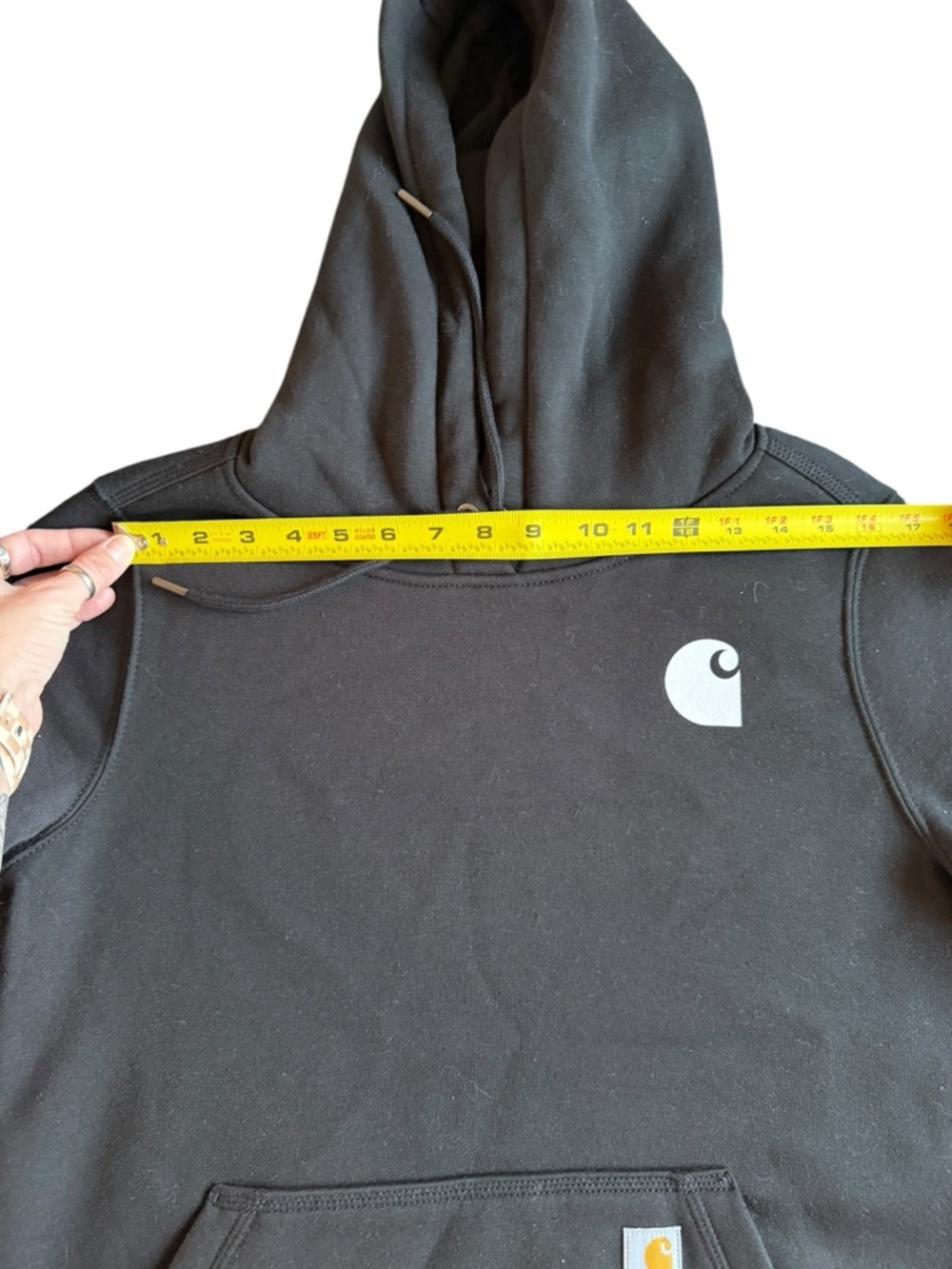 ✨Carhartt Women’s Black Crewneck Hoodie with White Logo - Picture 3 of 7